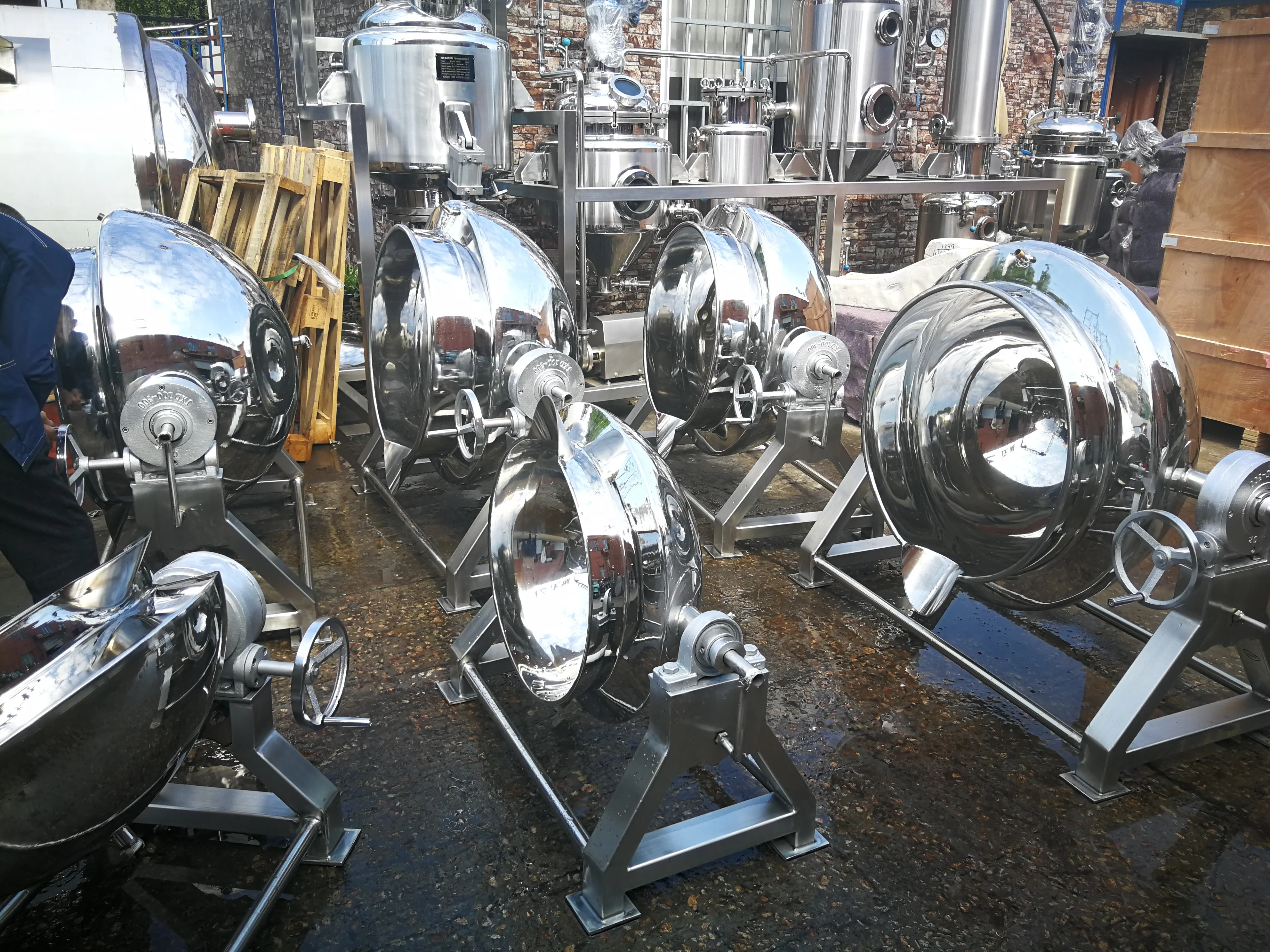 Stainless steel electric/ steam heating jacketed kettle tilting cooking kettle