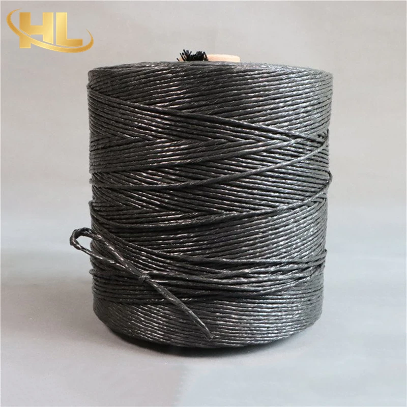 OEM Wholesale UV Resistant Agro Farm Alfalfa Hay Straw Forage Ensilage Plastic PP Black Baler Twine
