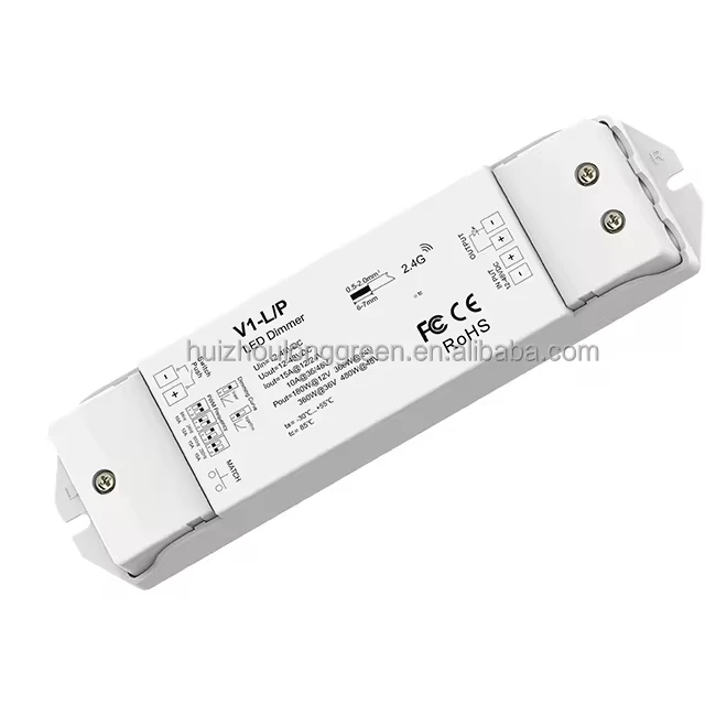 Skydance V1-L/P 1CH*15A 12-48VDC CV Controller  RF 2.4G Push-Dim LED Controller
