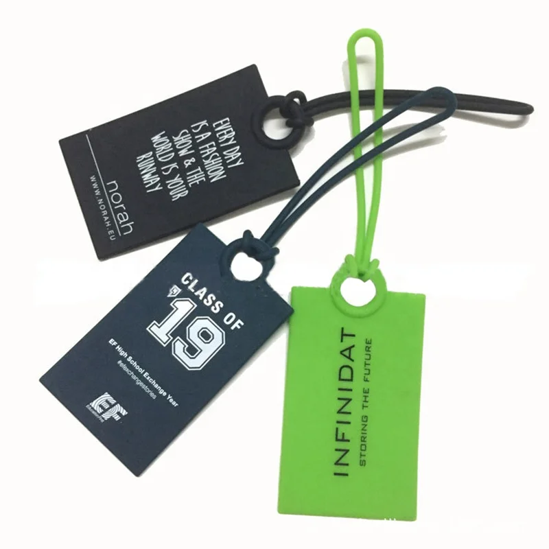 Hot Sale Custom Logo Printed Rubber Silicone Luggage Bag Tag with ID Info Card On Back to Identify Your Suitcase