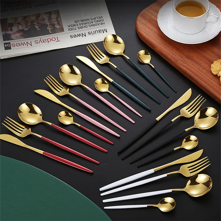 European Stainless Steel Tableware Set Knife Fork Spoon Western Cutlery Set