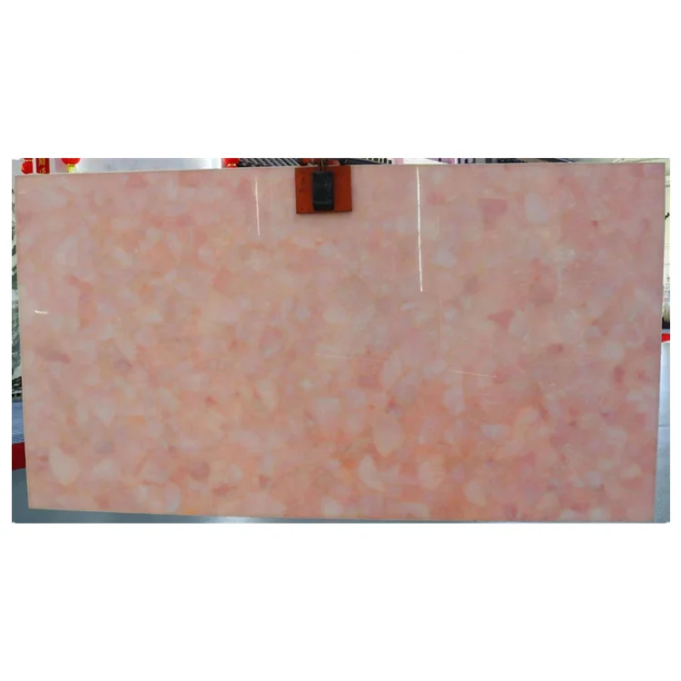 Pink Crystal Quartzite Agate Stone Slabs Pink Semi Precious gemstone indoor decoration