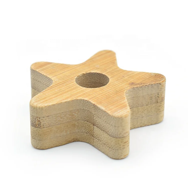 Handmade five pointed star bamboo toothbrush stand natural bamboo toothbrush holder with toothbrush Accessories