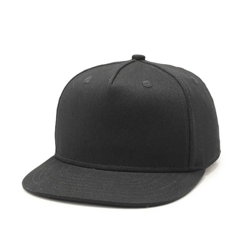 Designer Classic Plain Structured Cotton Sports Cap flat brim snapback cap with plastic buckle 5 panel Cap Hat