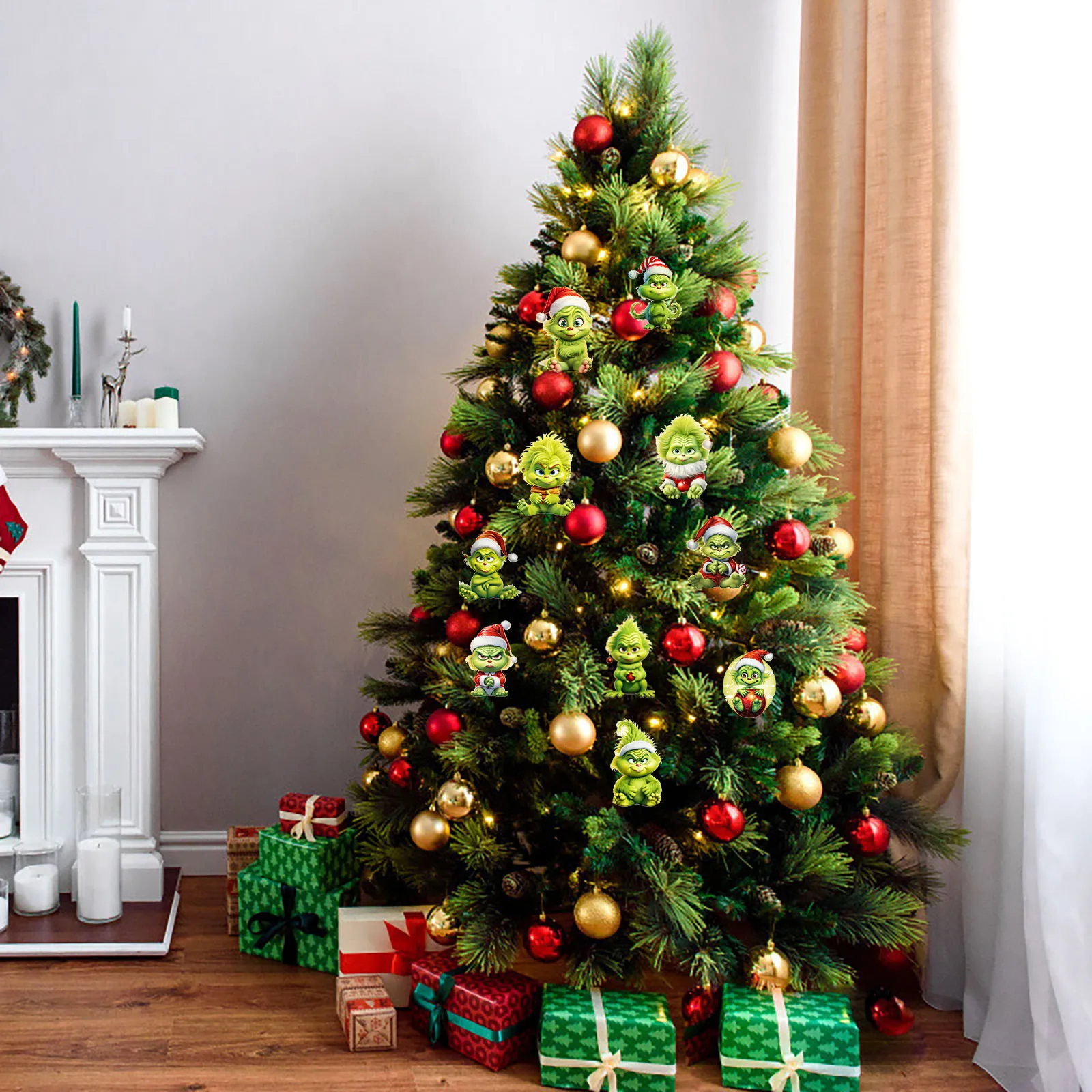 Holiday Decor Craft Supplies Christmas Tree Cartoon Designs Green Monster Hanging Ornaments Decorations