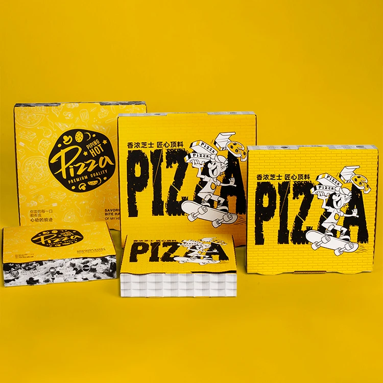Y60 Custom Printed 7 8 9 10 12 15 16 18 inch Pizza Box Packing 33x33 40x40 printing logo and design Pizza delivery Box