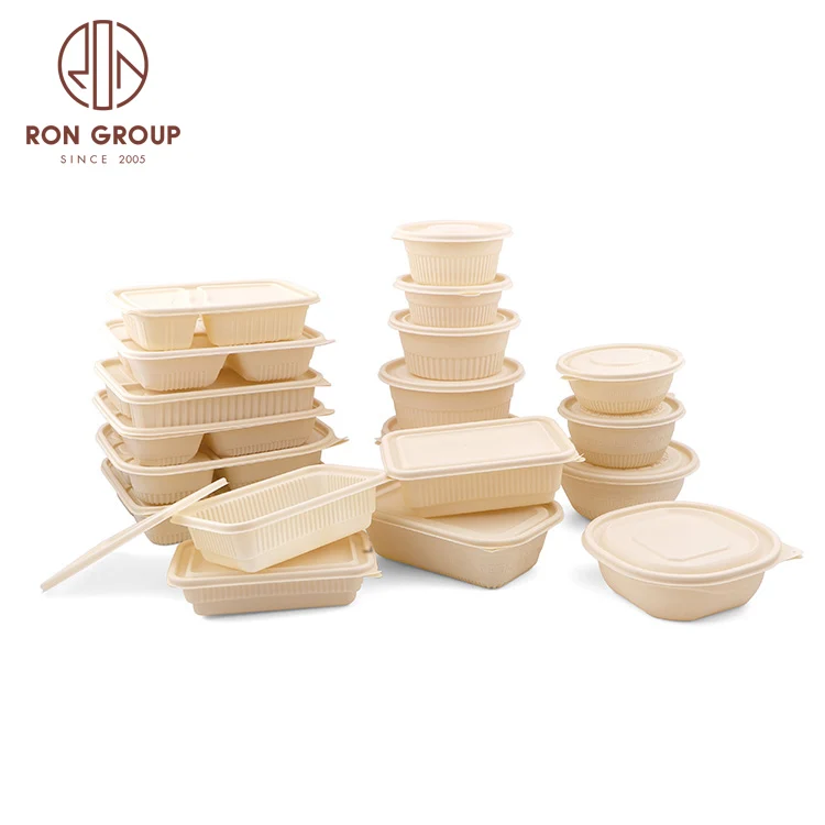 Biodegradable Eco Friendly Food Grade 3 Compartment Custom Logo Meal Corn Starch Containers packaging Disposable Lunch Box