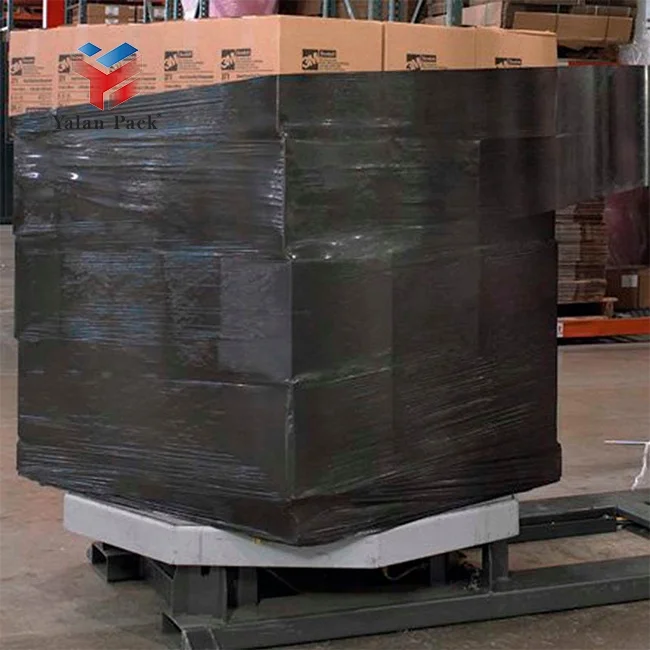 Black LLDPE Stretch Wrap Plastic Roll Moisture-Proof Soft Plastic Film for Pallet Packing Cheap Casting Processing