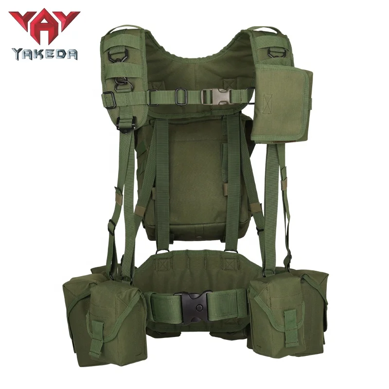 Preorder Yakeda OD Green Combo Patrol Belt Load Bearing Battle Belt With Harness and Pack Tactical Equipment