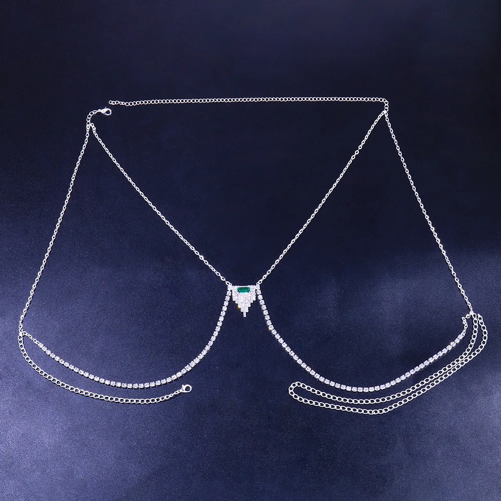 SHIHAN Fashion New Crystal Bra Chain Necklace Jewelry for Women Breast Body Chain jewellery Bikini Rhinestone Bra body chain