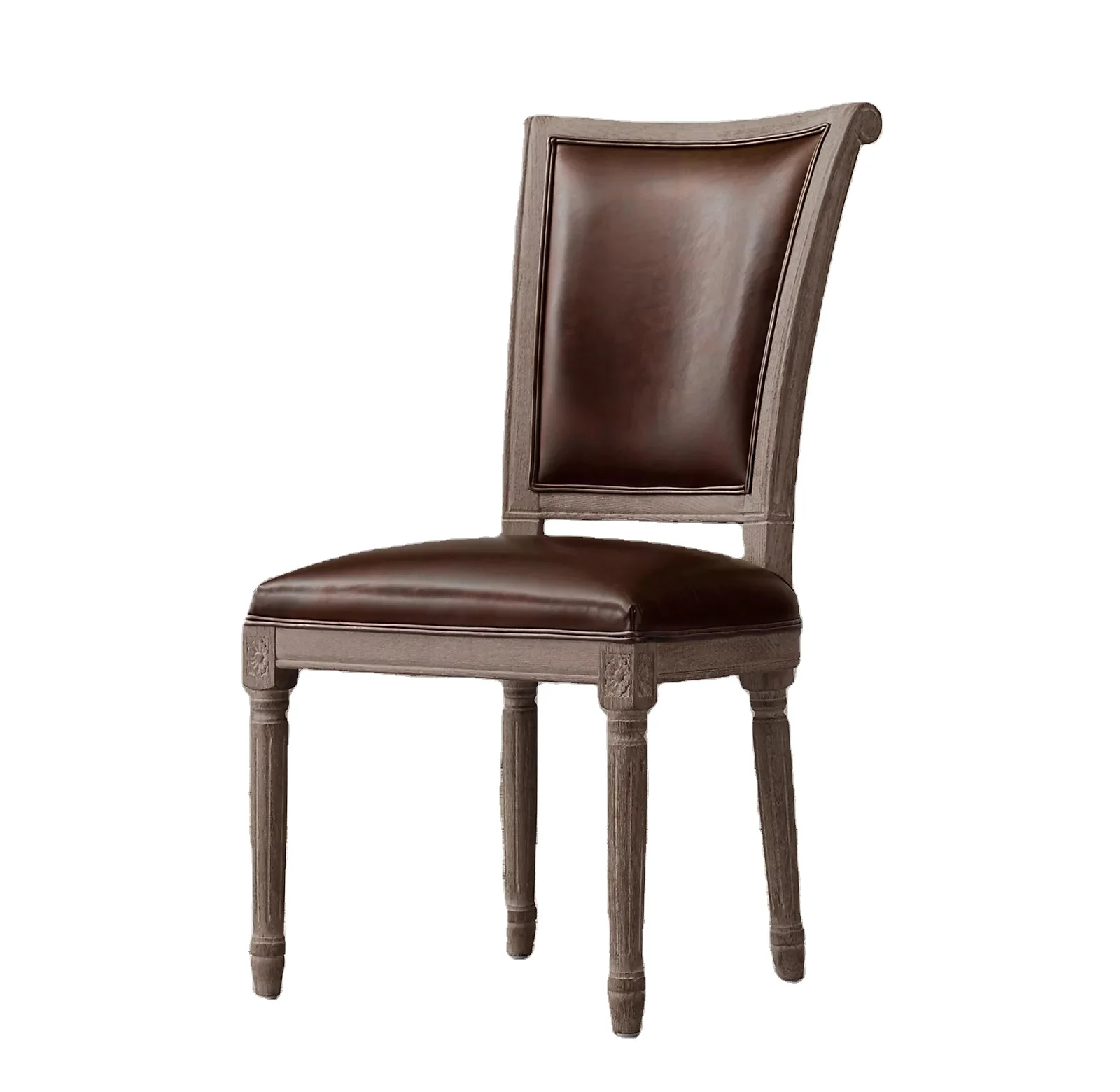 Sassanid OEM new hit Factory whole sale American British vintage French flare Leather Dining Armchair Factory Dining Room sets