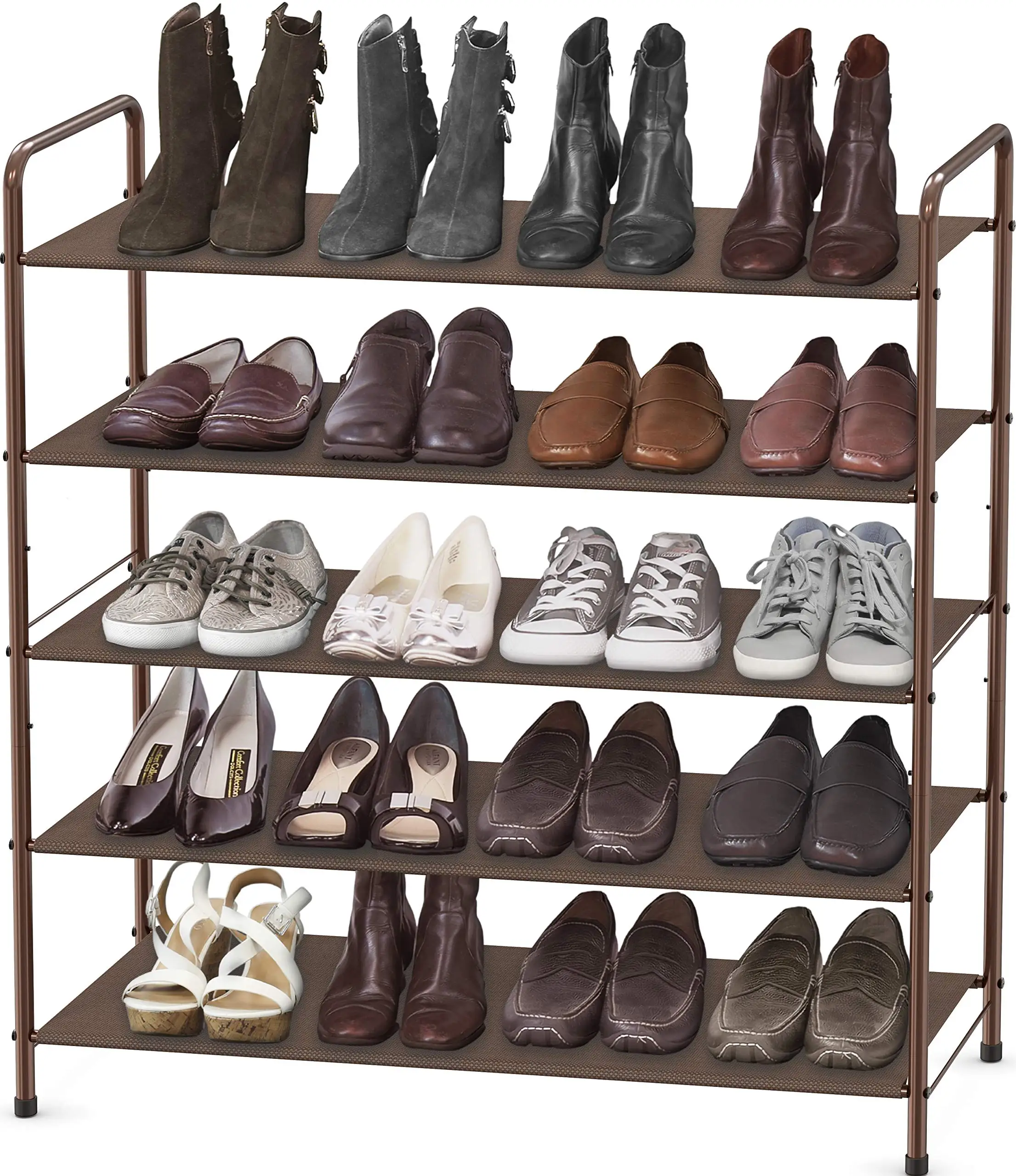 Simple Houseware 5-Tier Bronze Metal Shoe Rack Storage Organizer Wrought Iron Shoe Rack Cabinet  Scarpiera