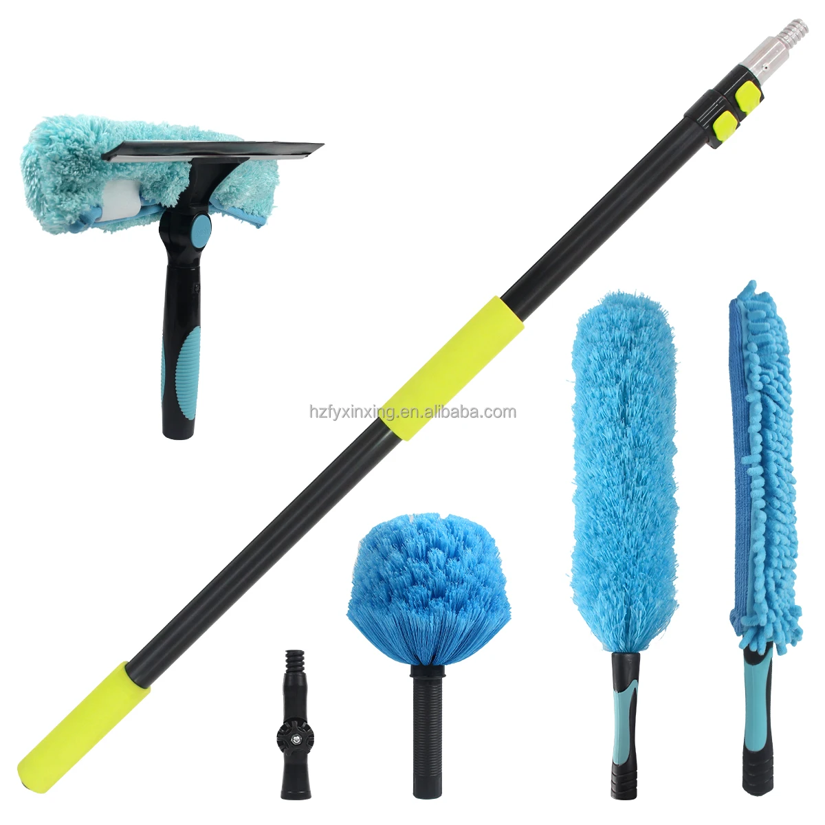 Xinxing Cobweb Duster with 5-12 ft Extension Pole 20 foot High Reach Duster Kit for Household Cleaning