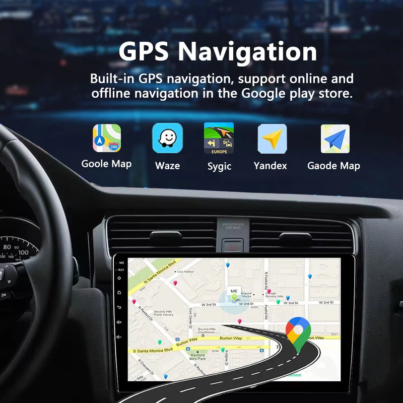 Factory L1 9 Inch Android 12 Quad-core 1+32GB IPS DSP BT Car Multimedia System for Single Din Universal Radio GPS Navigation