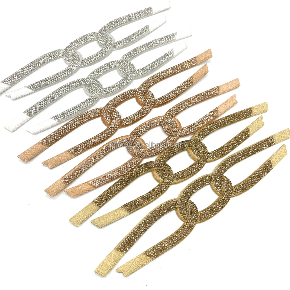 UP007 hot selling crystal shoe uppers  accessories charm rhinestone sandal upper