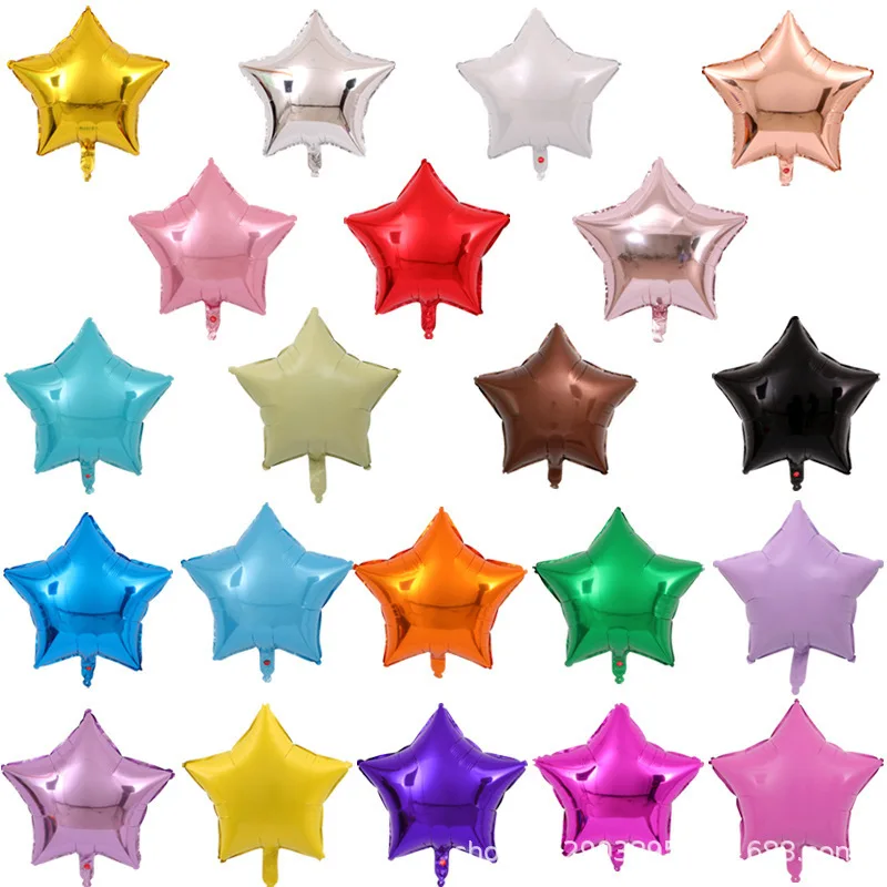 TLX 11Year Party Decoration Supplier Wholesale 10 Inch Assorted Color Helium Foil Star Balloon Mylar Star Balloon