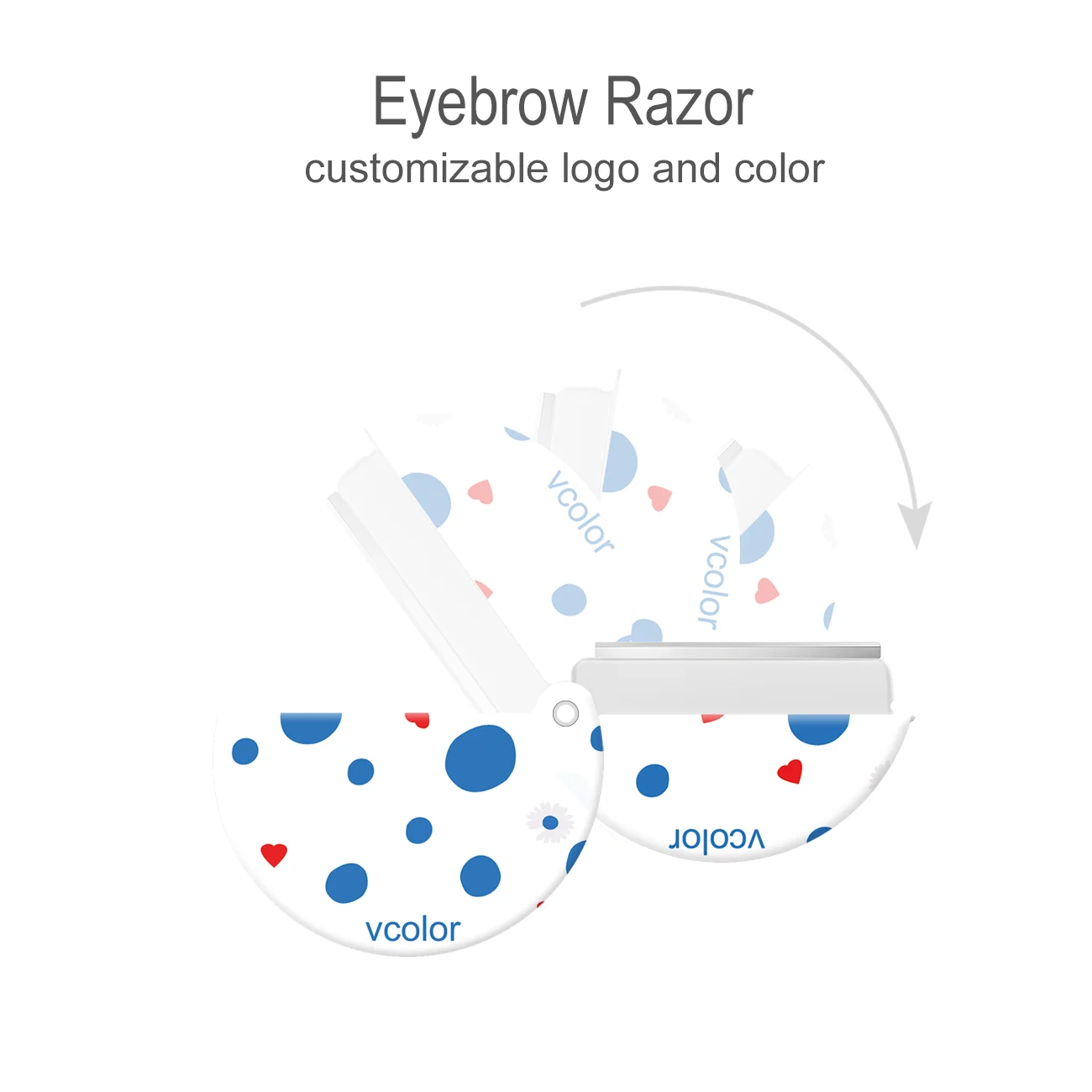 Rounded lovely eyebrow razor shaver portable eyebrows remover trimmer for women