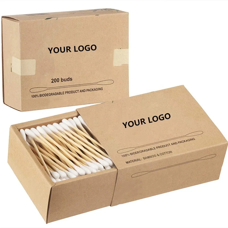 PAPER BOX packing 100% Cotton Cleaning Makeup  skin care cotton buds