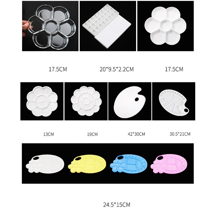 school art class plastic watercolor paint pigment tray palette for kids students