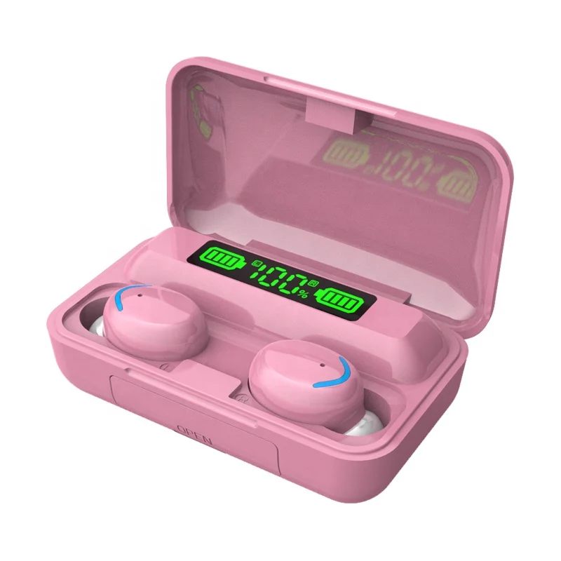 Mini Digital Display Earpod 2000mAh Charger phone wireless stereo earphone earbuds F9-5C tws stereo music headset