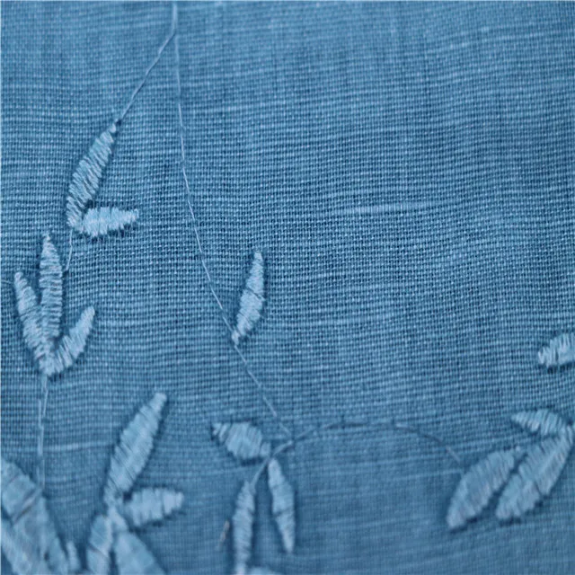
newest design linen cotton embroidery designs motif coating fabric 
