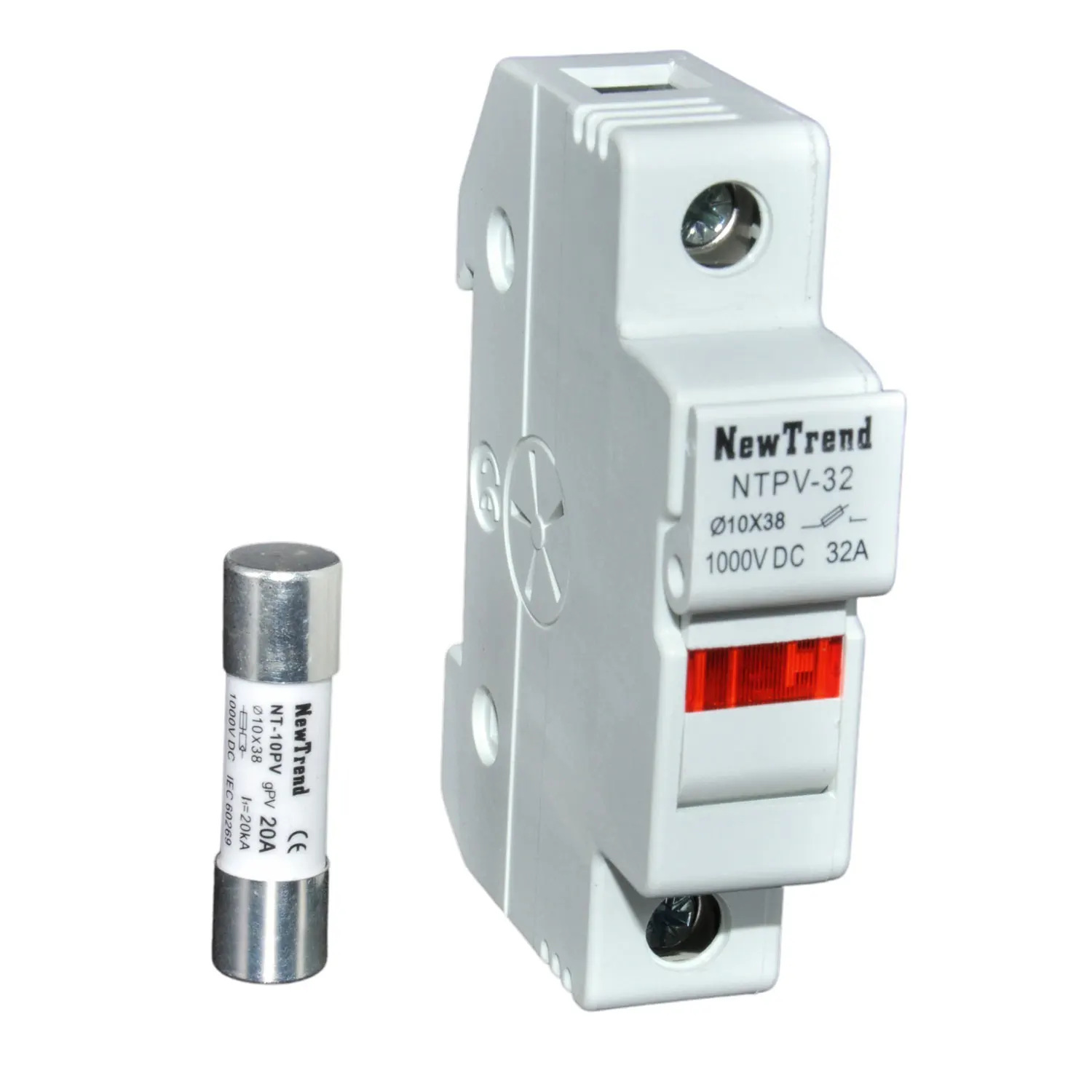 10x38 Photovoltaic Fuse 10A 16A 20A 25A 32A 12V 24V 36V 48V 220V 250V 500V 750V 1000V 1000VDC GPV Solar Fuse 10x38mm PV DC Fuse