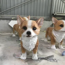 Fiberglass animal sculpture dog lines Pastoral dog animal model decoration customization Art sculpture decoration