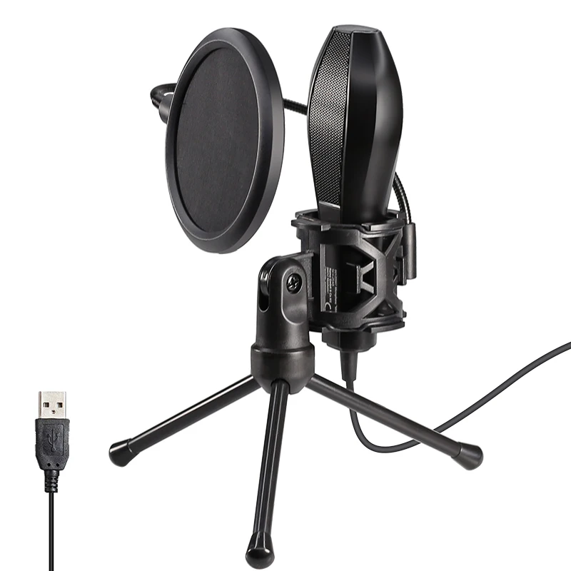 
Professional USB Condenser Podcast Cover Condenser Studio Recording Microphone 