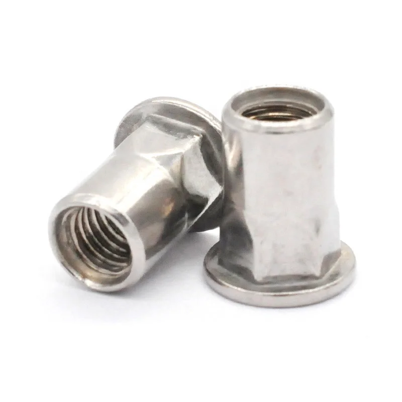 M4 M5 M6 M8 M10 Stainless steel Flat head Half hex body Open end Blind rivet nut