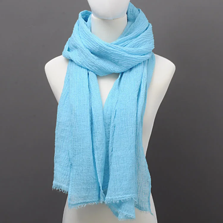 Fashion Plain Plain Women Scarf Crinkle Hijab Hot Selling Soft Multi Colors Blue Hijabs Ladies Beautiful Hijab Adult TOROS