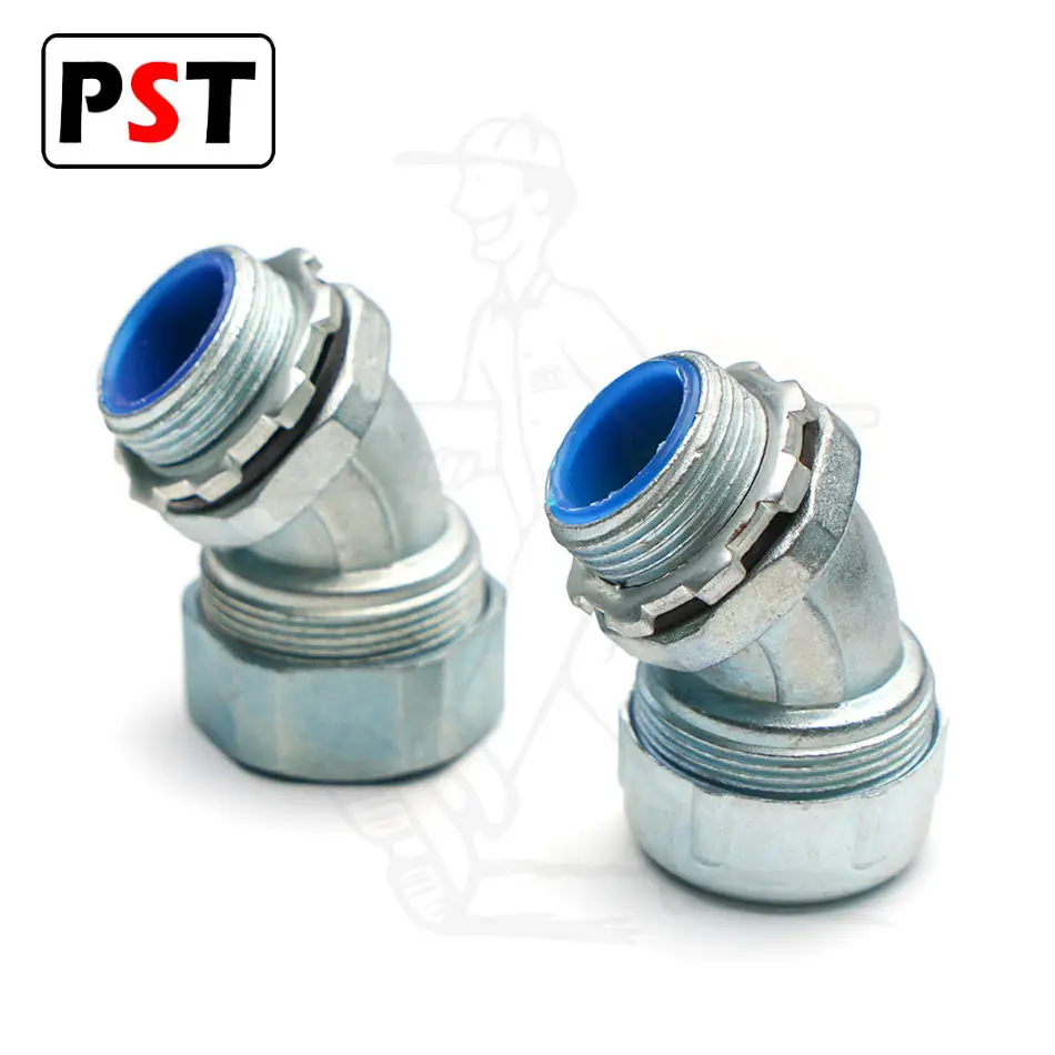 45 Degree DNJ Type Flex Conduit to Box Connector Flexible Conduit Connector