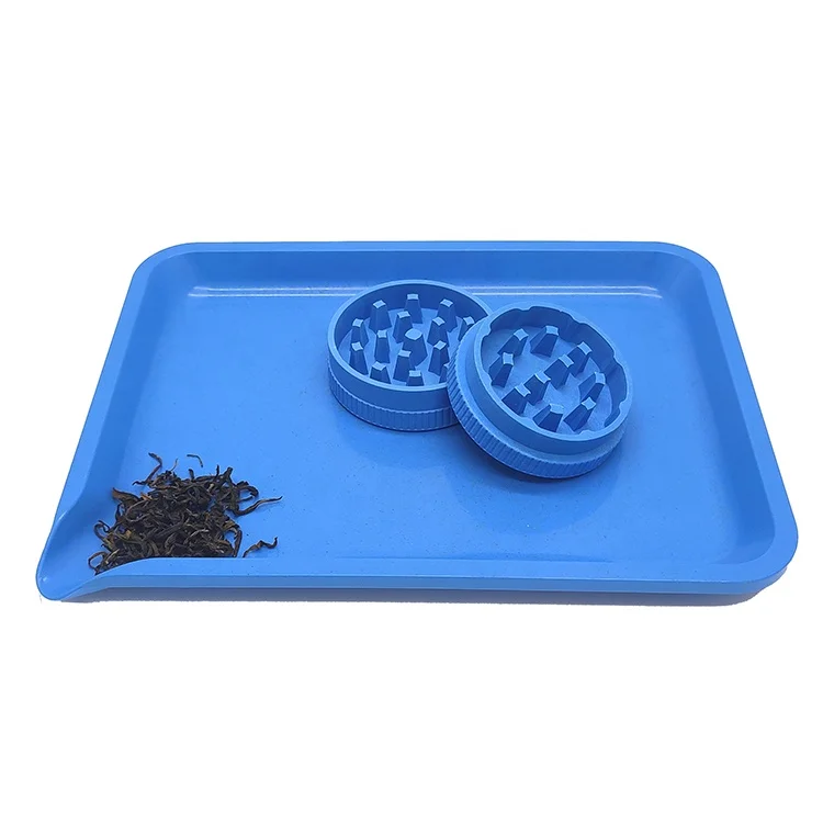 New Portable Eco-Friendly Biodegradable Rolling Tray Set With Tobacco Grinder Custom Logo Smoking Tray Wholesale