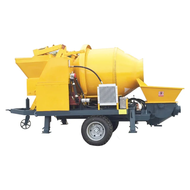 Best diesel engine High efficiency 30m3 diesel electric concrete pump with mixer  pipes for free