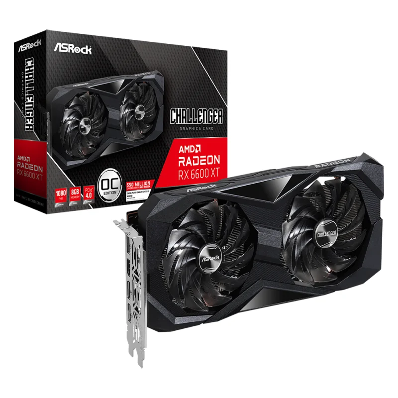 For Asrock AMD Radeon RX 6600 XT Challenger D 8GB OC pc gaming graphics cards support rx 6600 xt 8gb rx 6600xt video card