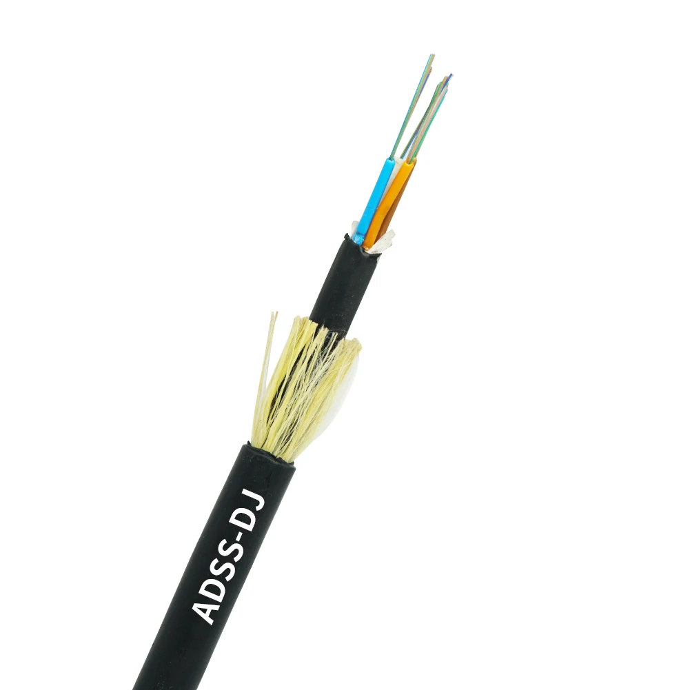 ADSS-144F-100M Span Aerial Fiber Optical Cable PE Jacket FTTH ADSS 144 Core SM Fiber Optic Cable FTTH ADSS