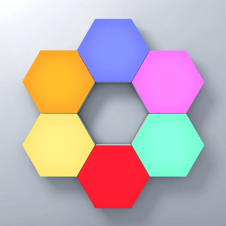 Минималистская Шестигранная панель RGB, неоновые ночные огни, USB, квантовая светодиодная сенсорная Изменяемая цветная сотовая комбинация, причудливое настенное украшение