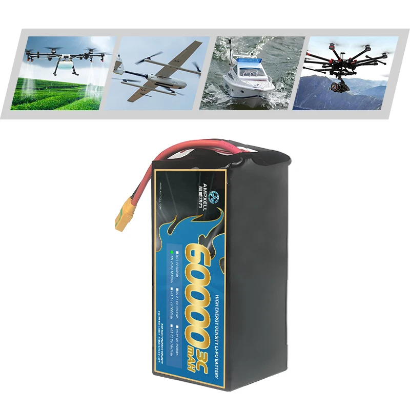 Solid-state battery drone 60000mah 75ah 90ah  EXE high density lipo battery semi solid state drone battery pack OEM factory
