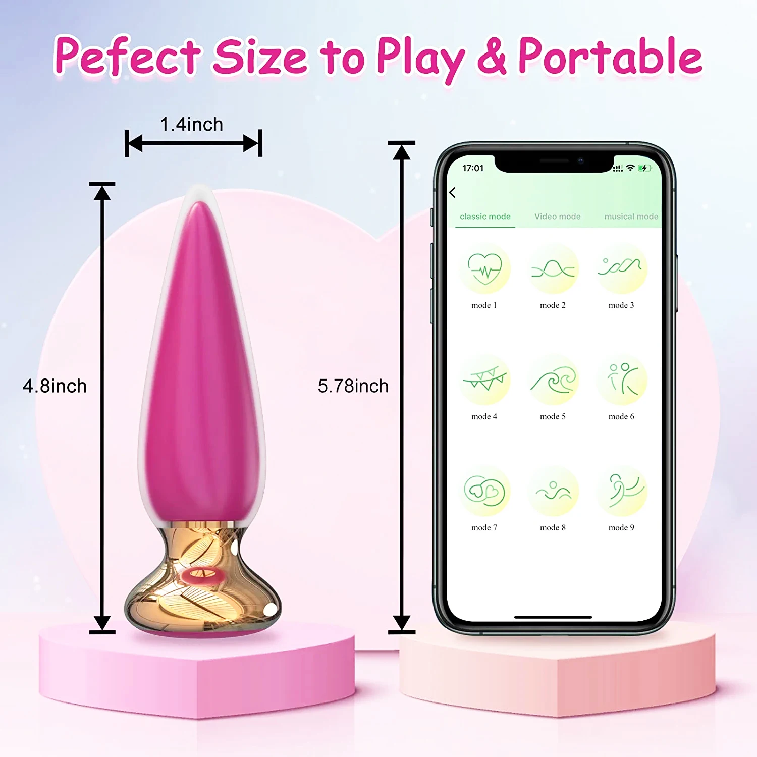 Aimitoy App Remote Control Anal Butt Vibrator Prostate Massager 9 Classic Vibrating Modes G-Spot Vibrator APP Sex Toys