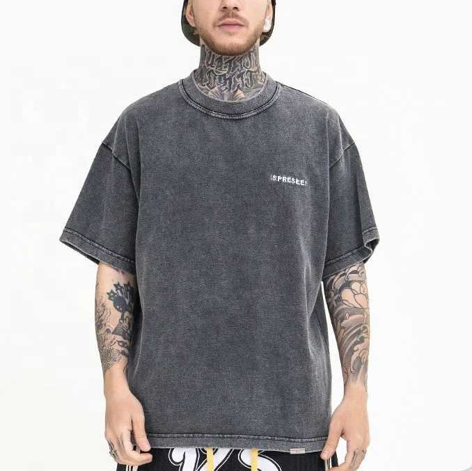 T Shirt Manufacturer Hot Sale Oversized Round Neck 100 Cotton T Shirt Men Washed Tshirts Clothing