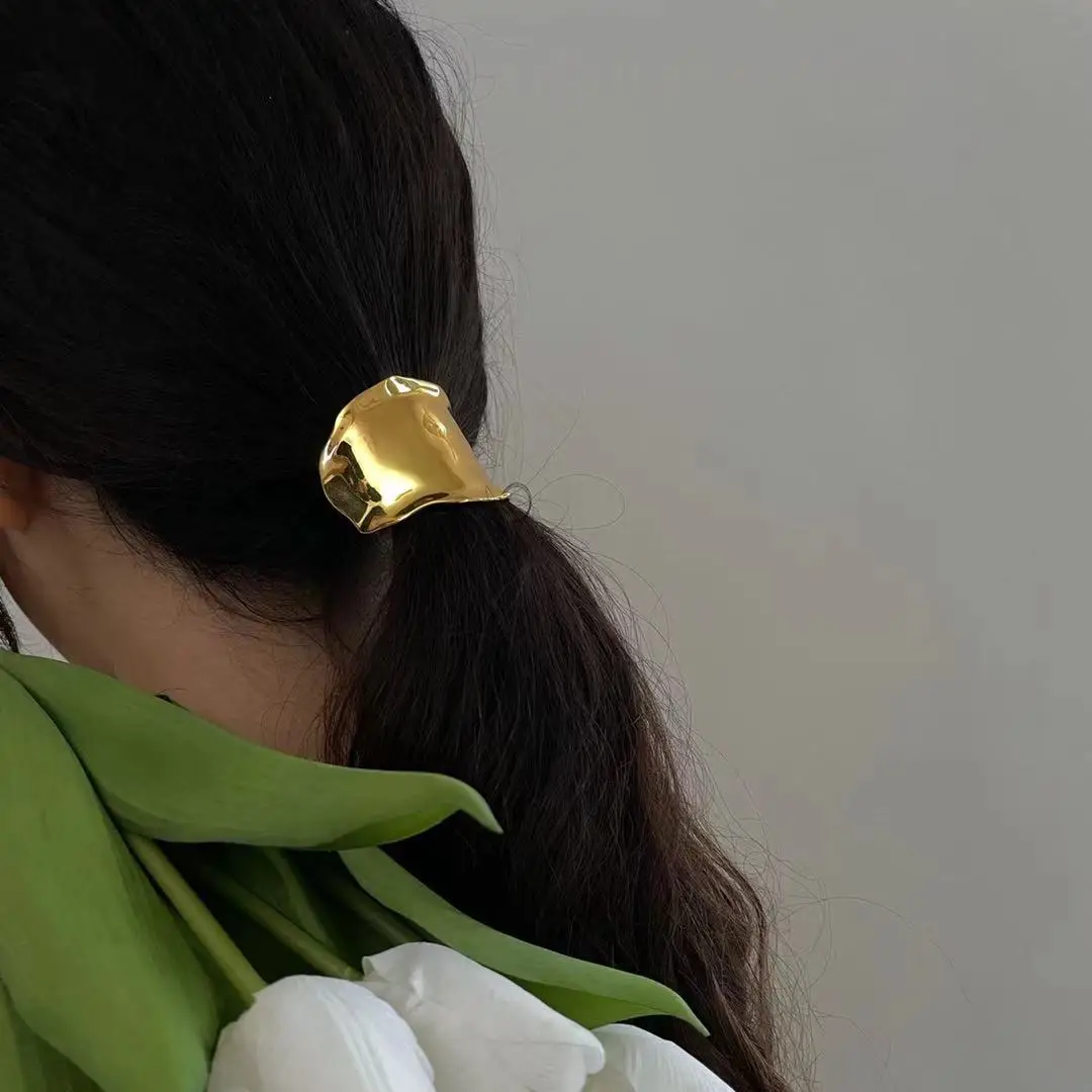 Hammered Irregular Wide Chunky Hair Sticks 18K Gold Plated Hair Pins for Women Vintage Statement Jewelry Hair Accessories 2021