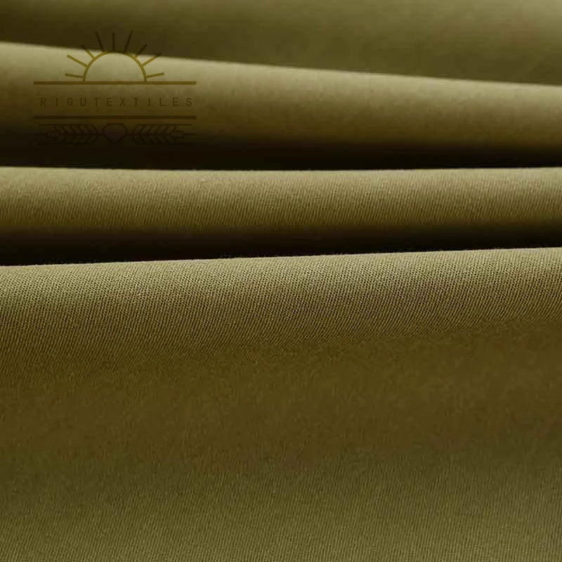 RIGU Textiles Cvc Tc Plain Dyed 2/1 Twill Cotton Twill Stretch Chino Fabric For School Uniform Boy