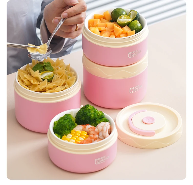 Our Bento Box Is Made Of 304 Stainless Steel  And PP. They Are Reusable, Firm, Rust-proof, Eco-friendly ,Also Dishwasher Safe.