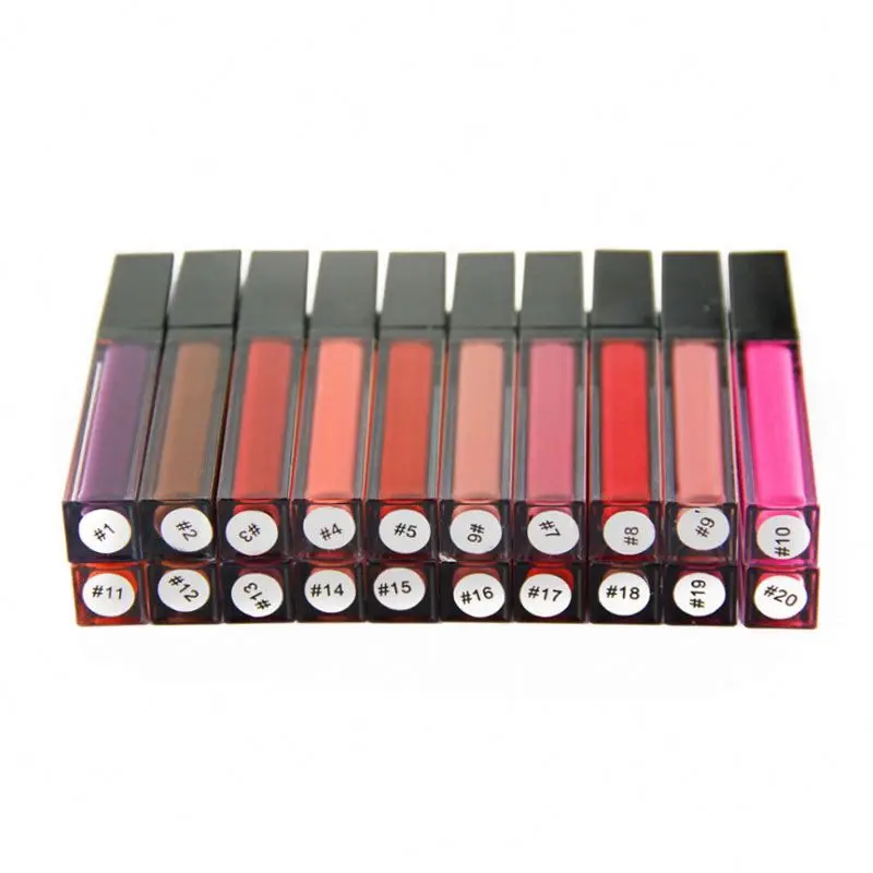 Wholesale 27 Colors Matte Glitter Lipgloss Custom Logo Cosmetics Makeup Private Label