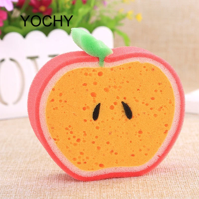 High Quality Factory Beautiful Mango Fruit Shape Pu Bath Sponge Dish washing Sponge Kitchen Sponge