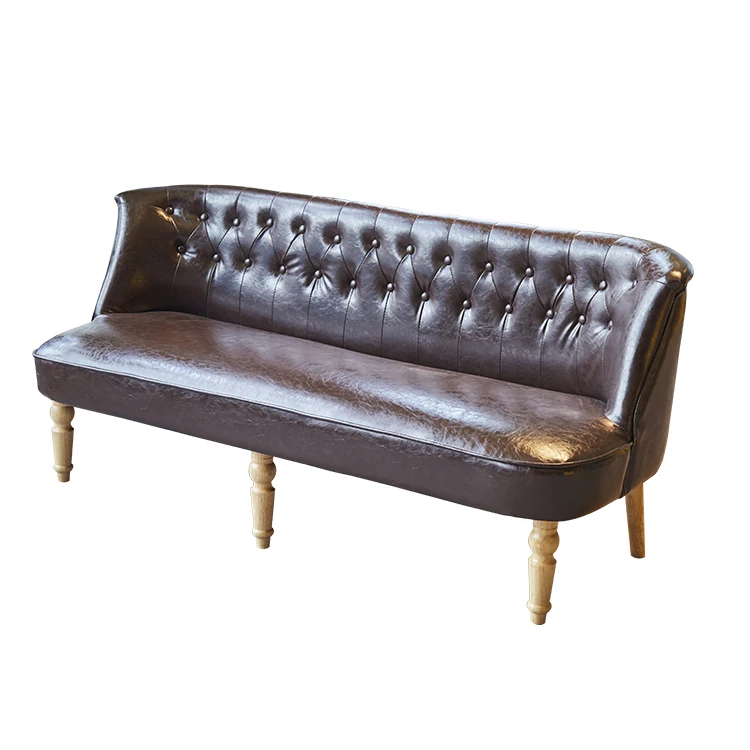 
Classical leather retro sofa for restaurant three seater 