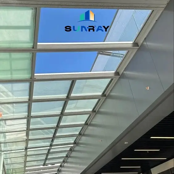 High-Sealing Aluminum Electric Retractable Roof Windows Sliding Type Automatic Skylights with Light for Roof Staircase Access