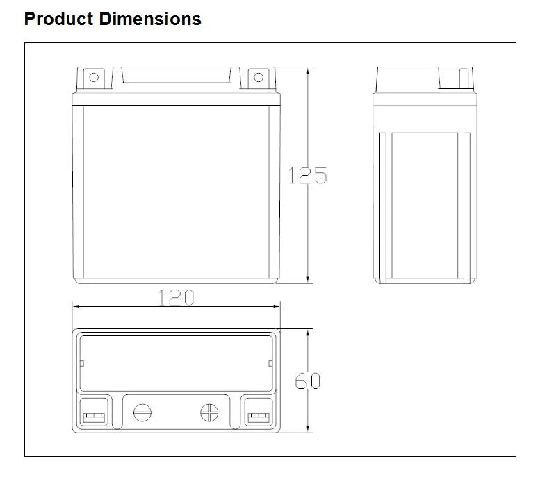 Свинцово-кислотный аккумулятор для мотоциклов, 12 В, 5 Ач