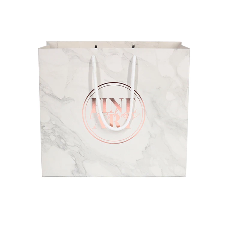 New Design Luxury Nylon Twisted Handle Jewelry Cosmetic Custom Shopping Paper Bag for Shopping Gift Clothing Packaging