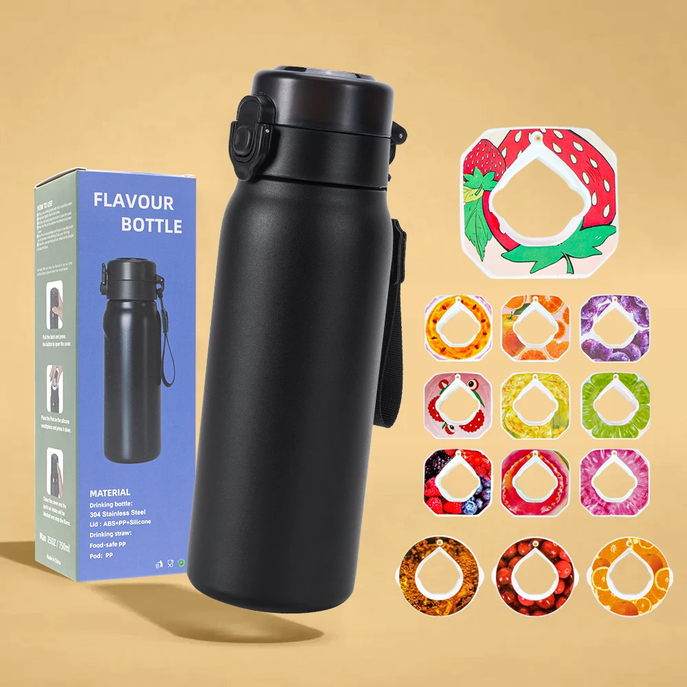 2024 the most popular Double Stainless Steel Water Bottle 700 ml Fruit Flavor Pods for Adults Gym Travel Hot Thermal Insulation