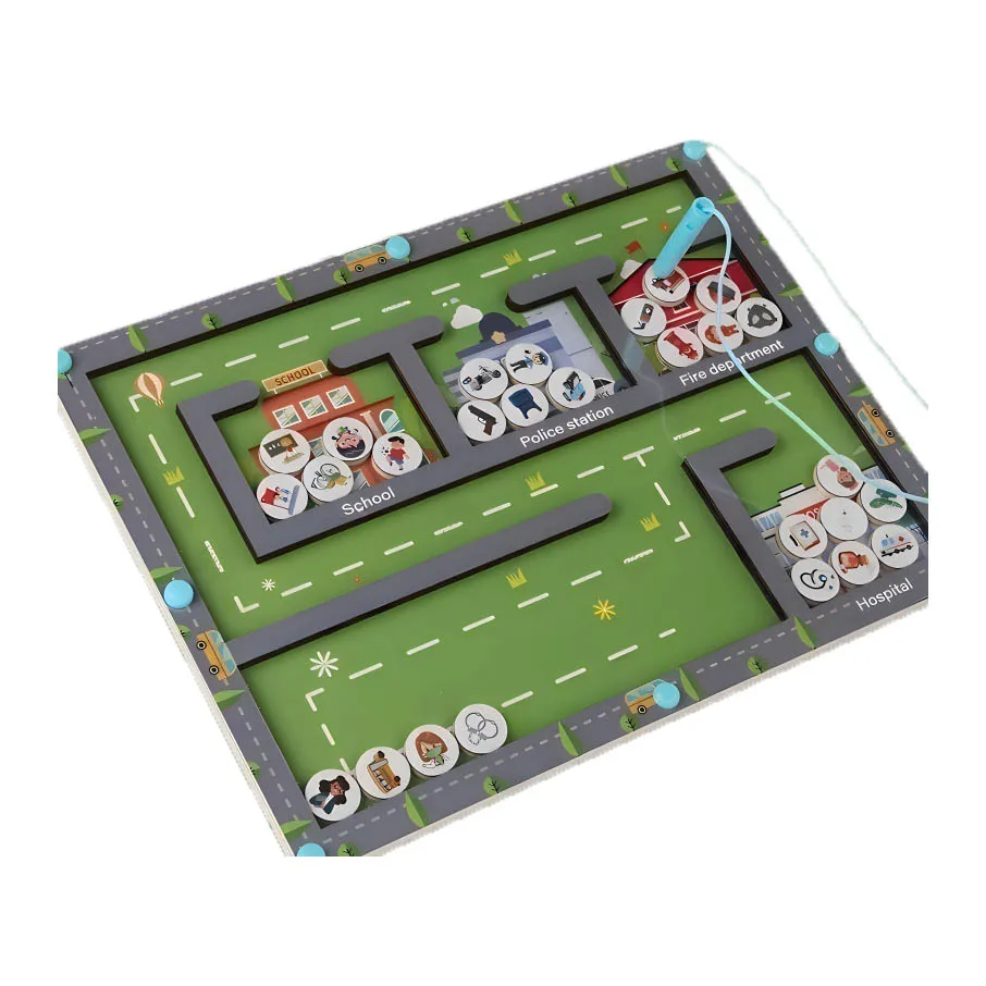 Kids Sorting&Learning Classification Game, Activity Magnetic Maze for Toddlers, Fine Motor Skills Wooden Toys for Educational